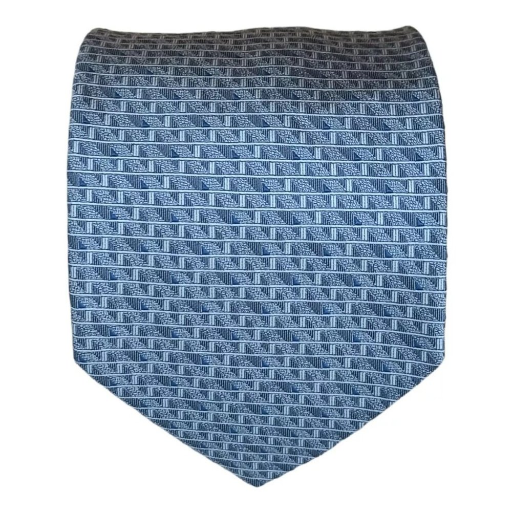 ROCCOBAROCCO Gray Geometric Silk Tie ITALY 60"/ 3.7" EC